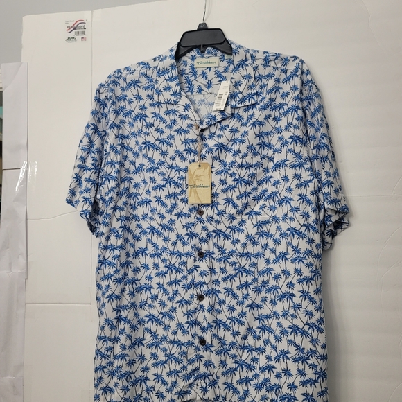 Caribbean Tree Print Short-Sleeve Woven Camp Shirt - Picture 6 of 7